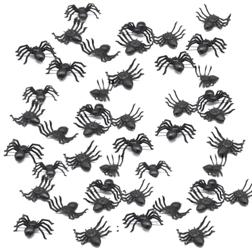 xowwyue Kleine Spinnen,Kleine Spinnendekorationen - 50X gruselige Spinnen-Requisiten - Halloween-Streich-Requisite, Scherzspielzeug, gruseliges Streichspielzeug für Innen- und Außendekoration xowwyue Kleine Spinnen,Kleine Spinnendekorationen - 50X gruselige Spinnen-Requisiten - Halloween-Streich-Requisite, Scherzspielzeug, gruseliges Streichspielzeug für Innen- und Außendekoration von xowwyue