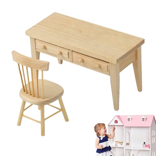 xowwyue Miniatur Möbel - Tisch Stuhl Modell Set,1/12 Maßstab Puppenhaus Zubehör Miniatur Deko für Rollenspiel Spielzeug Präsentation Architekturmodellbau Sammler Kinder Mädchen xowwyue Miniatur Möbel - Tisch Stuhl Modell Set,1/12 Maßstab Puppenhaus Zubehör Miniatur Deko für Rollenspiel Spielzeug Präsentation Architekturmodellbau Sammler Kinder Mädchen von xowwyue