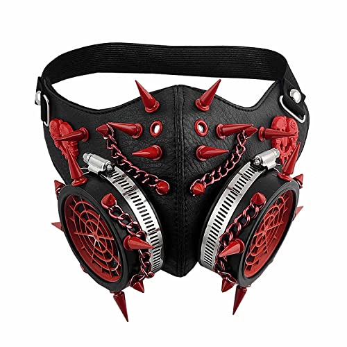 Halloween Red Spike Skulls Maskerade Steampunk Gothic Chain Gas Mask with Rivet Goggles Cosplay Unisex, Just Mask, Einheitsgr��e Halloween Red Spike Skulls Maskerade Steampunk Gothic Chain Gas Mask with Rivet Goggles Cosplay Unisex, Just Mask, Einheitsgr��e von xtom2013