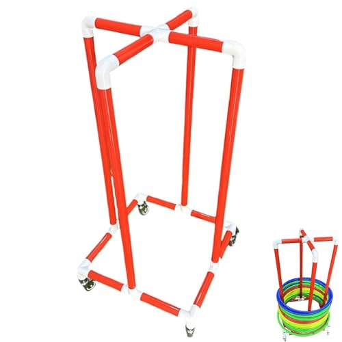 xywlmiegen Rollbares Hula-Hoop-Aufbewahrungsregal mit Rädern, mobiler PVC-Hoop-Halter, platzsparender Präsentationswagen for den Sportunterricht in der Schule, Organizer for Fitnessgeräte(50cm) von xywlmiegen