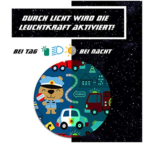 yabaduu Schutzfolie für Tonie Lauscher Design Aufkleber Cover für Kopfhörer kindgerecht passgenau selbstklebend Folie Zubehör für Kinder Spielzeug (Nr. 22 Einsatzfahrzeuge, Nachtleuchtend) von Finest Folia