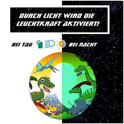 yabaduu Schutzfolie für Tonie Lauscher Design Aufkleber Cover für Kopfhörer kindgerecht passgenau selbstklebend Folie Zubehör für Kinder Spielzeug (Nr. 34 Dinos, Nachtleuchtend) von Finest Folia