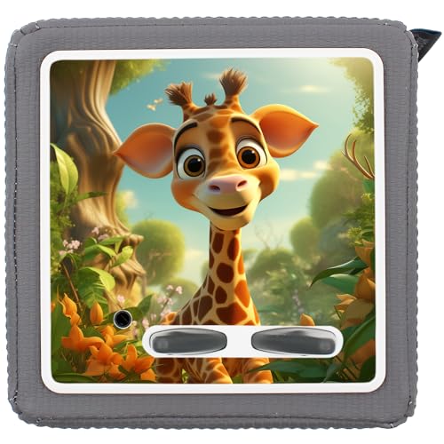 yabaduu Schutzfolie Süße Tiere kompatibel mit Toniebox Lauscher Station Aufkleber personalisierbar Zubehör für Kinder Spielzeug passgenau selbstklebend Y031 (Nr. 52 Giraffe, Ohne Wunschname) von yabaduu