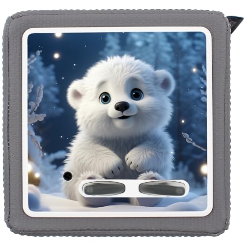 yabaduu Schutzfolie Süße Tiere kompatibel mit Toniebox Lauscher Station Aufkleber personalisierbar Zubehör für Kinder Spielzeug passgenau selbstklebend Y031 (Nr. 60 Eisbär, Ohne Wunschname) von yabaduu