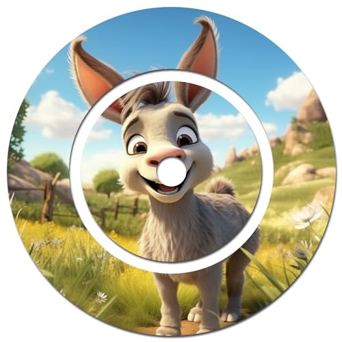 yabaduu Schutzfolie Süße Tiere kompatibel mit Toniebox Lauscher Station Aufkleber personalisierbar Zubehör für Kinder Spielzeug passgenau selbstklebend Y046 (Nr. 49 Esel, Ladestation Folie) von yabaduu