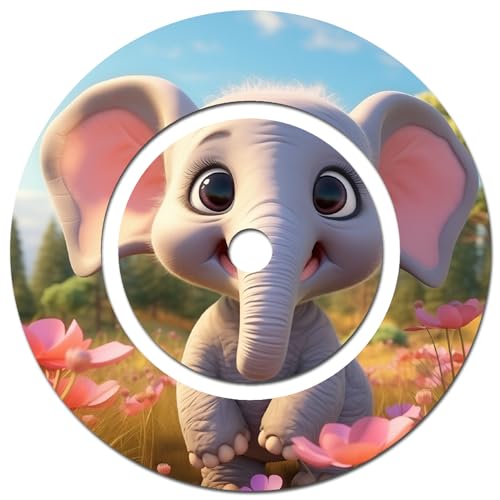 yabaduu Schutzfolie Süße Tiere kompatibel mit Toniebox Lauscher Station Aufkleber personalisierbar Zubehör für Kinder Spielzeug passgenau selbstklebend Y046 (Nr. 53 Elefant, Ladestation Folie) von yabaduu