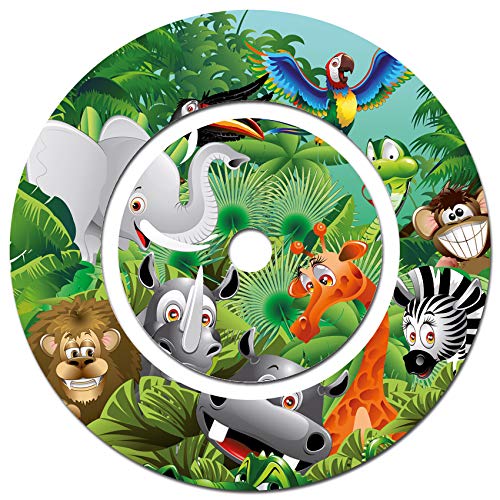 yabaduu Schutzfolie für Tonie Ladestation Design Aufkleber Cover kindgerecht passgenau selbstklebend Folie Zubehör für Kinder Spielzeug Y046 (Nr. 12 Dschungel, Ladestation Folie) von Finest Folia
