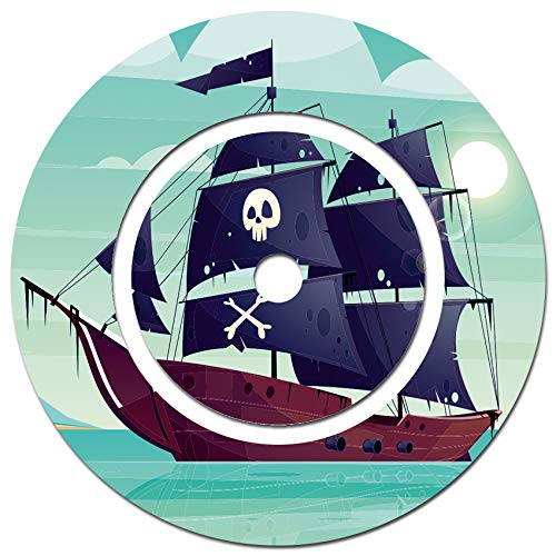 yabaduu Schutzfolie für Tonie Ladestation Design Aufkleber Cover kindgerecht passgenau selbstklebend Folie Zubehör für Kinder Spielzeug Y046 (Nr. 25 Piratenschiff, Ladestation Folie) von Finest Folia