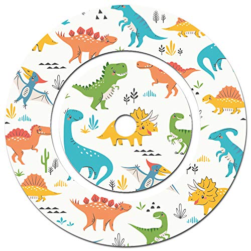yabaduu Schutzfolie für Tonie Ladestation Design Aufkleber Cover kindgerecht passgenau selbstklebend Folie Zubehör für Kinder Spielzeug Y046 (Nr. 29 Bunte Dinos, Ladestation Folie) von yabaduu