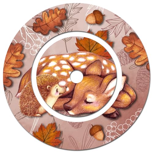 yabaduu Schutzfolie für Tonie Ladestation Design Aufkleber Cover kindgerecht passgenau selbstklebend Folie Zubehör für Kinder Spielzeug Y046 (Nr. 43 Herbst REH Igel, Ladestation Folie) von Finest Folia