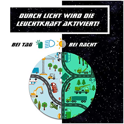 yabaduu Schutzfolie für Tonie Lauscher Design Aufkleber Cover für Kopfhörer kindgerecht passgenau selbstklebend Folie Zubehör für Kinder Spielzeug (Nr. 26 Spielstraße, Nachtleuchtend) von Finest Folia