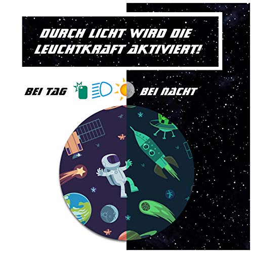 yabaduu Schutzfolie für Tonie Lauscher Design Aufkleber Cover für Kopfhörer kindgerecht passgenau selbstklebend Folie Zubehör für Kinder Spielzeug (Nr. 45 Weltraum, Nachtleuchtend) von Finest Folia