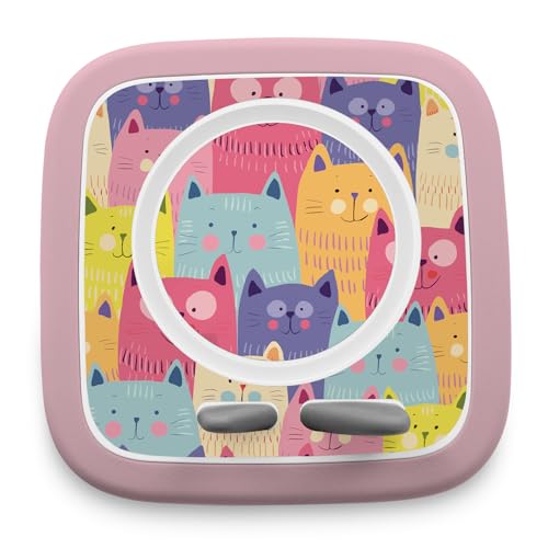 yabaduu Schutzfolie kompatibel mit Toniebox 2 passgenaue Folie mit Motiv Zubehör selbstklebendes Schutzcover Design Aufkleber Designfolie Kratzschutz für Kinder Spielzeug Y015 (04 Cats) von yabaduu