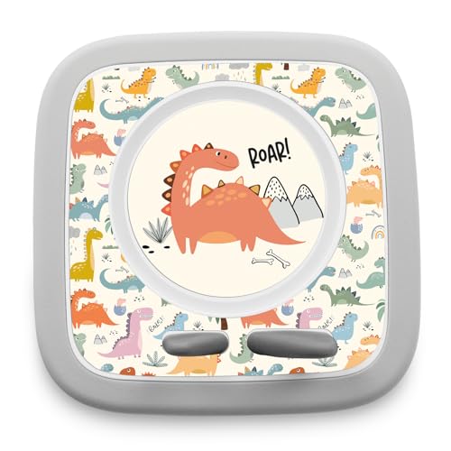 yabaduu Schutzfolie kompatibel mit Toniebox 2 passgenaue Folie mit Motiv Zubehör selbstklebendes Schutzcover Design Aufkleber Designfolie Kratzschutz für Kinder Spielzeug Y015 (07 Dinos) von yabaduu
