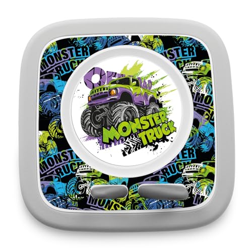 yabaduu Schutzfolie kompatibel mit Toniebox 2 passgenaue Folie mit Motiv Zubehör selbstklebendes Schutzcover Design Aufkleber Designfolie Kratzschutz für Kinder Spielzeug Y015 (08 Monster Truck) von yabaduu