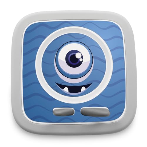 yabaduu Schutzfolie kompatibel mit Toniebox 2 passgenaue Folie mit Motiv Zubehör selbstklebendes Schutzcover Design Aufkleber Designfolie Kratzschutz für Kinder Spielzeug Y015 (10 Monster Blau) von yabaduu