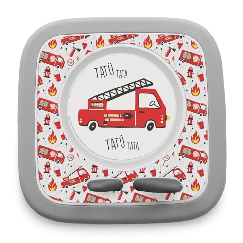 yabaduu Schutzfolie kompatibel mit Toniebox 2 passgenaue Folie mit Motiv Zubehör selbstklebendes Schutzcover Design Aufkleber Designfolie Kratzschutz für Kinder Spielzeug Y015 (13 Feuerwehr) von yabaduu