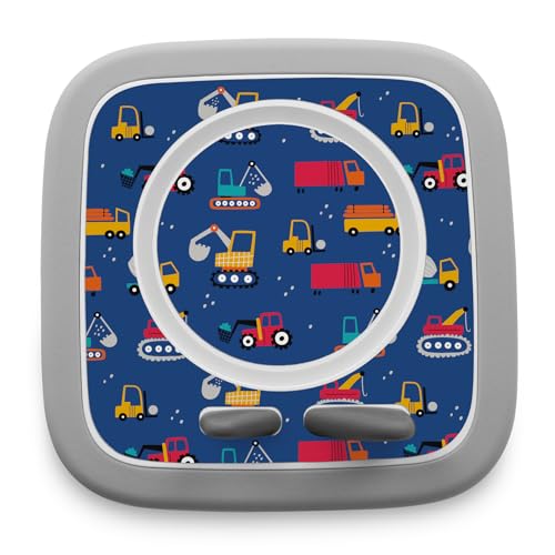 yabaduu Schutzfolie kompatibel mit Toniebox 2 passgenaue Folie mit Motiv Zubehör selbstklebendes Schutzcover Design Aufkleber Designfolie Kratzschutz für Kinder Spielzeug Y015 (15 Fahrzeuge) von yabaduu