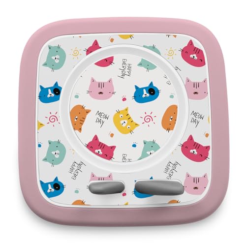 yabaduu Schutzfolie kompatibel mit Toniebox 2 passgenaue Folie mit Motiv Zubehör selbstklebendes Schutzcover Design Aufkleber Designfolie Kratzschutz für Kinder Spielzeug Y015 (20 Cats Meow) von yabaduu