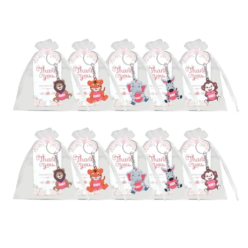 yabaikekeji Dschungeltier-Schlüsselanhänger, Zoos, Tiere, Schlüsselanhänger mit Organza-Beuteln, Dankeschön, für Babypartys, Partyzubehör yabaikekeji Dschungeltier-Schlüsselanhänger, Zoos, Tiere, Schlüsselanhänger mit Organza-Beuteln, Dankeschön, für Babypartys, Partyzubehör von yabaikekeji