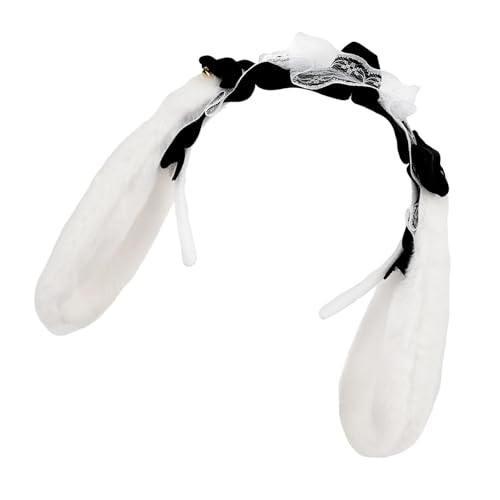 yabaikekeji Haarreif mit Spitze, Schleife, Anime, Dienstmädchen, mit langen Hasenohren, 2000er-Jahre-Kostüm, Stirnband, Cosplay-Requisiten, Kopfbedeckung von yabaikekeji