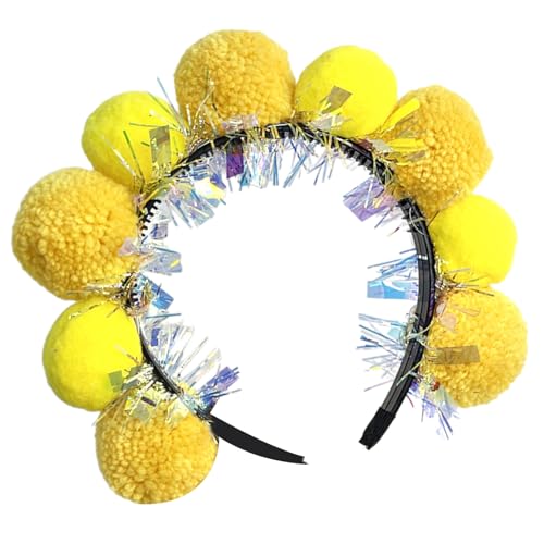 yabaikekeji Lametta-Pompons, Stirnband für Tanz, Bühne, Spielkostüm, Karneval, auffälliges Nietenkostüm yabaikekeji Lametta-Pompons, Stirnband für Tanz, Bühne, Spielkostüm, Karneval, auffälliges Nietenkostüm von yabaikekeji