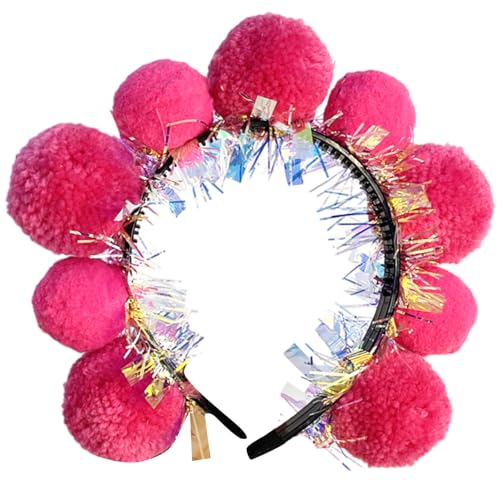 yabaikekeji Lametta-Pompons, Stirnband für Tanz, Bühne, Spielkostüm, Karneval, auffälliges Nietenkostüm yabaikekeji Lametta-Pompons, Stirnband für Tanz, Bühne, Spielkostüm, Karneval, auffälliges Nietenkostüm von yabaikekeji