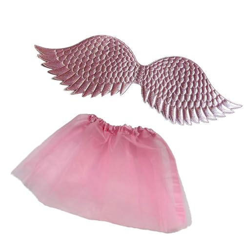 yabaikekeji Metallisches Flügel- und Rock-Set, bequem zu tragen für Kinder, Mädchen, Weihnachten, Geburtstag, Cosplay, Halloween, Cosplay-Zubehör yabaikekeji Metallisches Flügel- und Rock-Set, bequem zu tragen für Kinder, Mädchen, Weihnachten, Geburtstag, Cosplay, Halloween, Cosplay-Zubehör von yabaikekeji