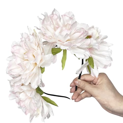 yabaikekeji Pfingstrose Stirnband Künstliche Blume Kopfbedeckung Hochzeit Party Foto Requisiten Party Kopfbedeckung Cosplay Zubehör von yabaikekeji