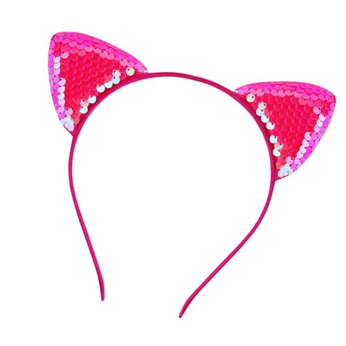 yabaikekeji Stilvoller Ohr-Kopfschmuck mit glitzernden blauen Pailletten, Kostüm-Kopfband, Cosplay-Kopfbedeckung, geeignet für verschiedene Anlässe von yabaikekeji