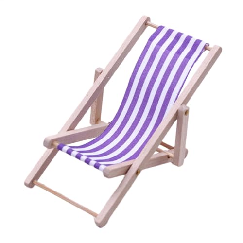 Miniatur Stuhl Hölzerner Deko Liegestuhl Puppenliegestuhl Strandstuhl Handyhalter Deko-Liegestuhl,Miniatur-Strandstuhl -Deko-Liegestuhl Puppen-Liegestuhl, Strandstuhl von yakermur
