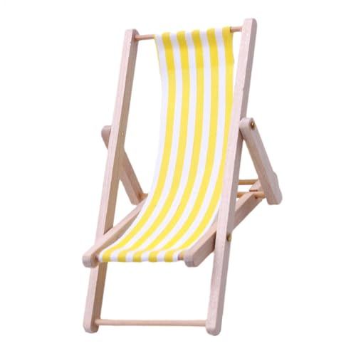 Miniatur Stuhl Hölzerner Deko Liegestuhl Puppenliegestuhl Strandstuhl Handyhalter Deko-Liegestuhl,Miniatur-Strandstuhl -Deko-Liegestuhl Puppen-Liegestuhl, Strandstuhl von yakermur