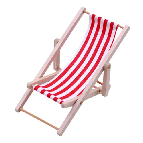 Miniatur Stuhl Hölzerner Deko Liegestuhl Puppenliegestuhl Strandstuhl Handyhalter Deko-Liegestuhl,Miniatur-Strandstuhl -Deko-Liegestuhl Puppen-Liegestuhl, Strandstuhl von yakermur