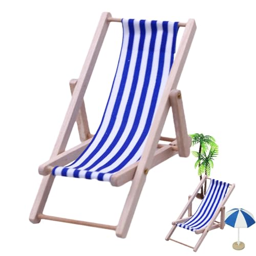 Miniatur Stuhl Hölzerner Deko Liegestuhl Puppenliegestuhl Strandstuhl Handyhalter Deko-Liegestuhl,Miniatur-Strandstuhl -Deko-Liegestuhl Puppen-Liegestuhl, Strandstuhl von yakermur