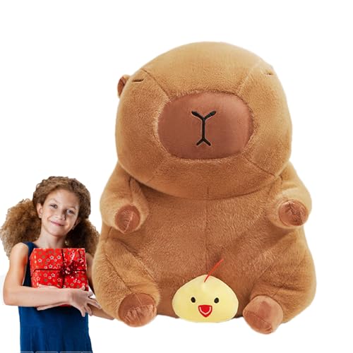 yakermur Capybara-Plüschtier, Capybara-Plüschtier,Capybara | Süße Capybara-Kuscheltiere, 13,8 Zoll weiche Capybara-Plüschkissenpuppe für Mädchen-Kinderdekoration von yakermur