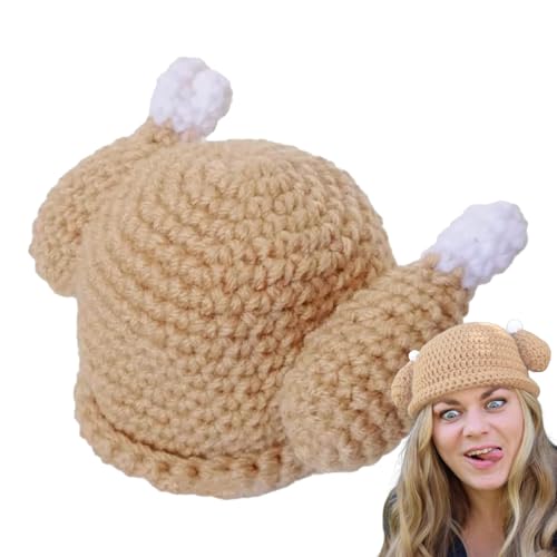 yakermur Gebratene Truthahnmütze für Kinder, gestrickte Truthahnmütze | Neuheit gestrickte Hühnerkopfbedeckung für Thanksgiving | Thanksgiving-Huhn-Kopfbedeckung, atmungsaktive Türkei-Cosplay-Mützen, yakermur Gebratene Truthahnmütze für Kinder, gestrickte Truthahnmütze | Neuheit gestrickte Hühnerkopfbedeckung für Thanksgiving | Thanksgiving-Huhn-Kopfbedeckung, atmungsaktive Türkei-Cosplay-Mützen, von yakermur