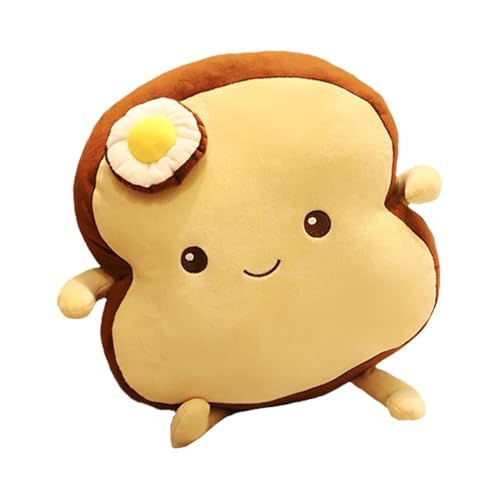 yakermur Kissen in Scheiben, Plüsch, Toast – gefüttert mit Plüsch, Toast Cuddly Kissen aus Plüsch mit Eier-Design, realistisch, für Wohnzimmer, Schlafzimmer, Sofa yakermur Kissen in Scheiben, Plüsch, Toast – gefüttert mit Plüsch, Toast Cuddly Kissen aus Plüsch mit Eier-Design, realistisch, für Wohnzimmer, Schlafzimmer, Sofa von yakermur