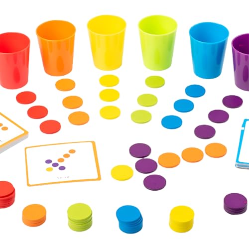 yakermur Quick Stack Cups Set, Regenbogen -Stapelbecher,Stapelbare Nistbecher Wasserpool Wanne Spielzeug - Puzzle -Denkspiel -Farbklassifizierung und interaktives Lernen für Kleinkindjungen Mädchen von yakermur