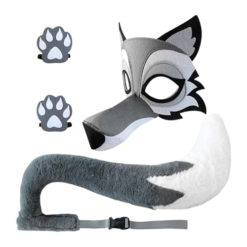 yakermur Rollenspielkostüm, Halloween Wolf Kostüm Set - Lustige Cosplay -Outfits | Simulation Cosplay Accessoires, Nicht-Schlupf-Partys liefert die Bühnenleistung von yakermur
