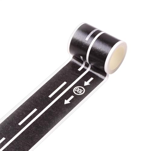 yakermur Straße Autobahn Eisenbahn Straßen Klebeband, Schwarzes Und Weißes Verkehr Washi Klebeband Dekorative Züge Eisenbahnen Tape Set Masking Für Spielen Lernen, Kunst, Handwerk von yakermur