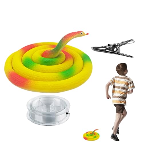 yakermur String Snake, Clip on Streich Schlange | Simulation Biegbare Schlange - Interactive Shock Halloween Sachen, lustige Partys Vorräte für Kinder, Erwachsene, Teenager von yakermur