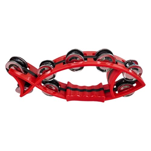 Doppelreihige Tamburine Fischförmige Handglocke Halbmond Tamburin Musikinstrument für Erwachsene und Kinder Doppelreihige Tamburine Fischförmige Handglocke Halbmond Tamburin Musikinstrument für Erwachsene und Kinder von yanwuwa