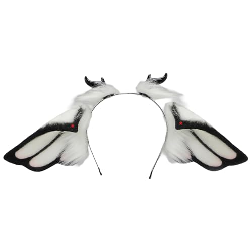 Halloween Teufelshorn Haarband Verstellbare Kunstpelze Fantasiekreatur Tier Ohr Kostüm Kopfschmuck für Rollenspielpartys von yanwuwa