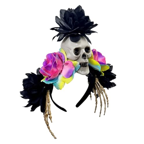 Halloween-Totenkopf-Haarband mit Skelett-Hand und Kunstblume für Partys, Aufführungen, Veranstaltungen, Versammlungen, Zubehör, Halloween-Totenkopf-Haarschmuck Halloween-Totenkopf-Haarband mit Skelett-Hand und Kunstblume für Partys, Aufführungen, Veranstaltungen, Versammlungen, Zubehör, Halloween-Totenkopf-Haarschmuck von yanwuwa