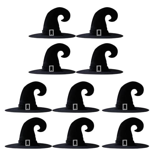yanwuwa 10 Stück Halloween Hexenhut für Kostümpartys Weiche Samt-Zauberer-Kappen für Erwachsene und Jugendliche Cosplay-Zubehör yanwuwa 10 Stück Halloween Hexenhut für Kostümpartys Weiche Samt-Zauberer-Kappen für Erwachsene und Jugendliche Cosplay-Zubehör von yanwuwa