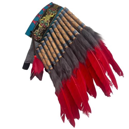 yanwuwa Authentischer gefiederter Kopfschmuck für Festivals und Partys, ethnische Stile, Kopfschmuck, Haarschmuck für Modebegeisterte von yanwuwa