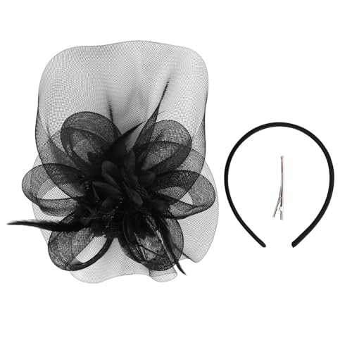yanwuwa Eleganter, gefiederter Fascinator, Kopfschmuck, Netz-Blumen-Haarband für Hochzeiten, Partys, Cocktails, Events, 20er-Jahre, Flapper-Kostüm, Pro yanwuwa Eleganter, gefiederter Fascinator, Kopfschmuck, Netz-Blumen-Haarband für Hochzeiten, Partys, Cocktails, Events, 20er-Jahre, Flapper-Kostüm, Pro von yanwuwa