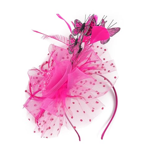 yanwuwa Eleganter Fascinator mit Schmetterlings-Haarspange für Braut, Hochzeit, Kunstperlen, verzierter Kopfschmuck, modische Haardekoration yanwuwa Eleganter Fascinator mit Schmetterlings-Haarspange für Braut, Hochzeit, Kunstperlen, verzierter Kopfschmuck, modische Haardekoration von yanwuwa