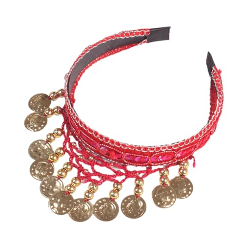 yanwuwa Ethnischer Bauchtanz-Kopfschmuck, elegantes Quasten-Haarband für Bühnenauftritte und kulturelle Veranstaltungen von yanwuwa
