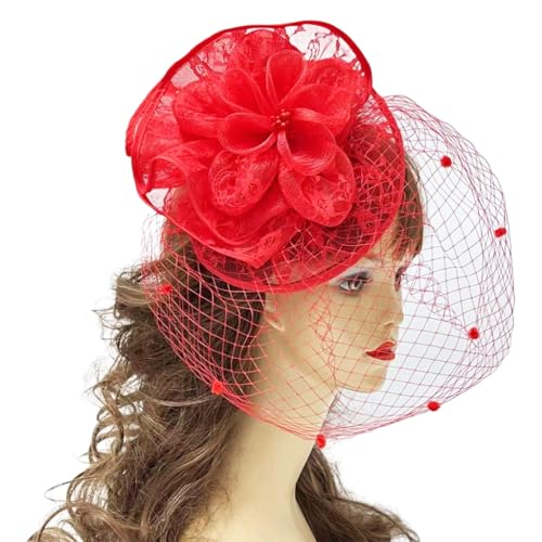 yanwuwa Große Blumen-Haarspangen für Frauen, Flapper-Kopfschmuck, Zubehör für Cosplay, Party, elegante Spitzen-Perlen-Haarspangen von yanwuwa